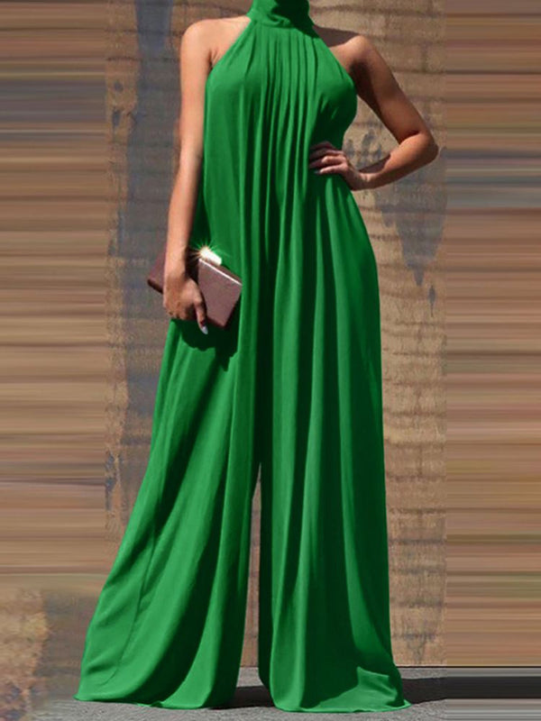 GlamNova - bedruckter Maxi-Romper mit weitem Bein