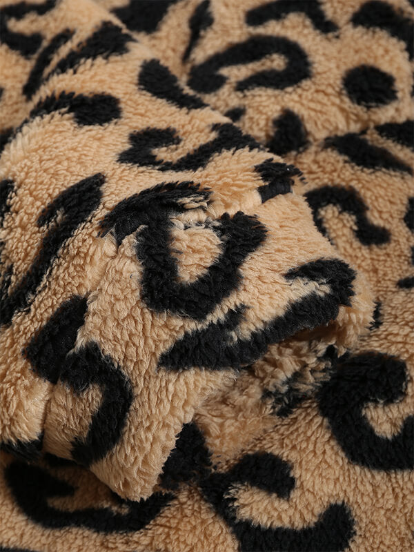 Alice - Leopard Flauschige Faux Fur-Jacke