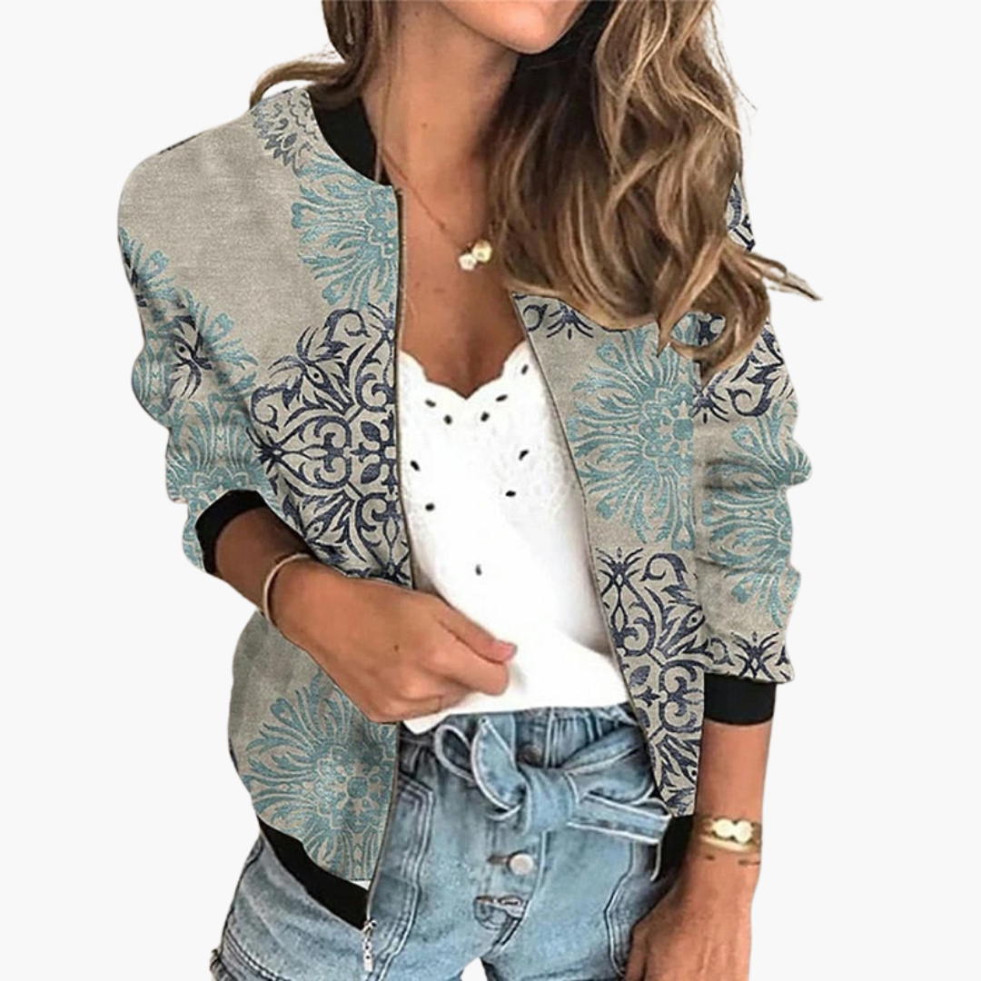 Meike – Stylische Damen-Bomberjacke mit Blumenmuster