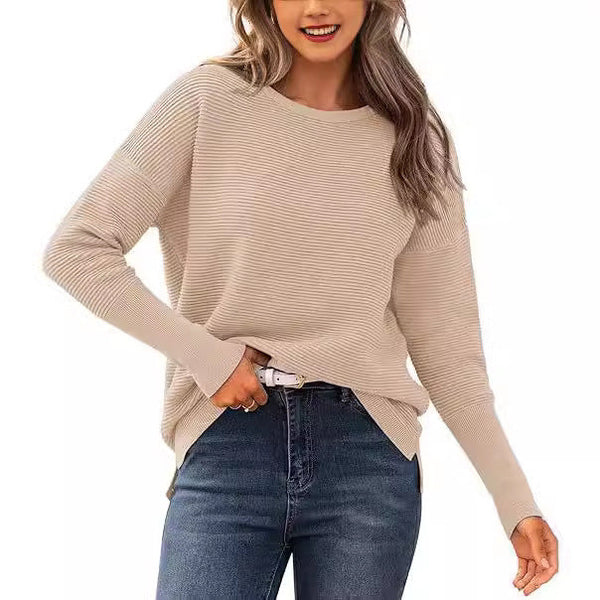 LIUBA Casual Gestreifter Rundhals-Pullover