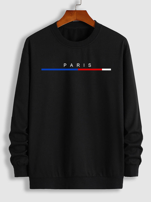 Jery - Herren Sweatshirt mit Paris-Buchstaben-Print