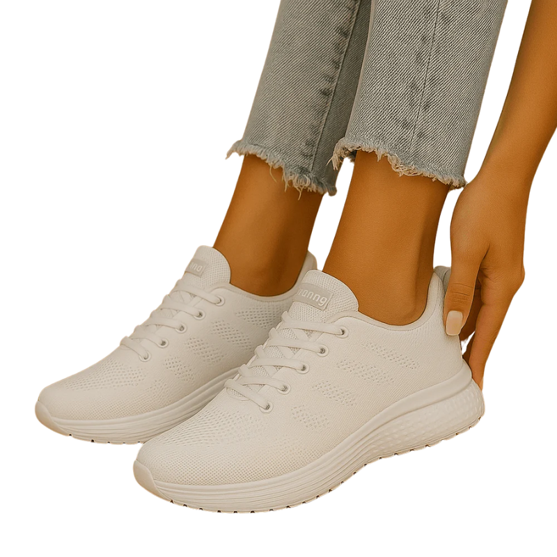Hanna – Damen Sneaker Atmungsaktiv Textil 4 cm Sohle