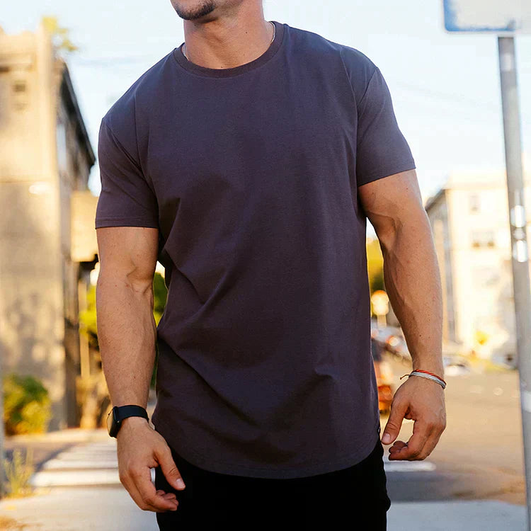 Gabriel – Basic T-Shirt Herren Sommer Drop Cut Rundhals