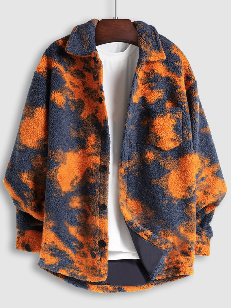 Adan - Vibrante Tie-Dye Fluffy Jacke