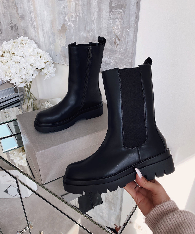 Chelsea Boots Long Schwarz