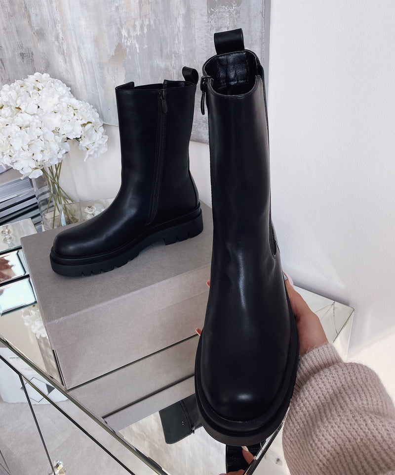 Chelsea Boots Long Schwarz