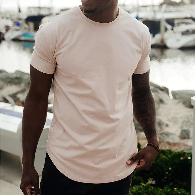Gabriel – Basic T-Shirt Herren Sommer Drop Cut Rundhals