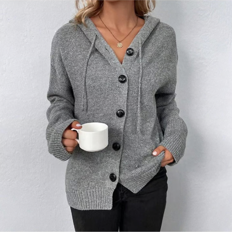Leni – Warme Strickjacke mit Knöpfen für Damen