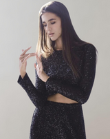 Blaire - Glitzerndes Pailletten Crop Top für Damen