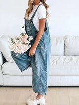 Rosemary - Lässige Jeans-Latzhose im Used-Look