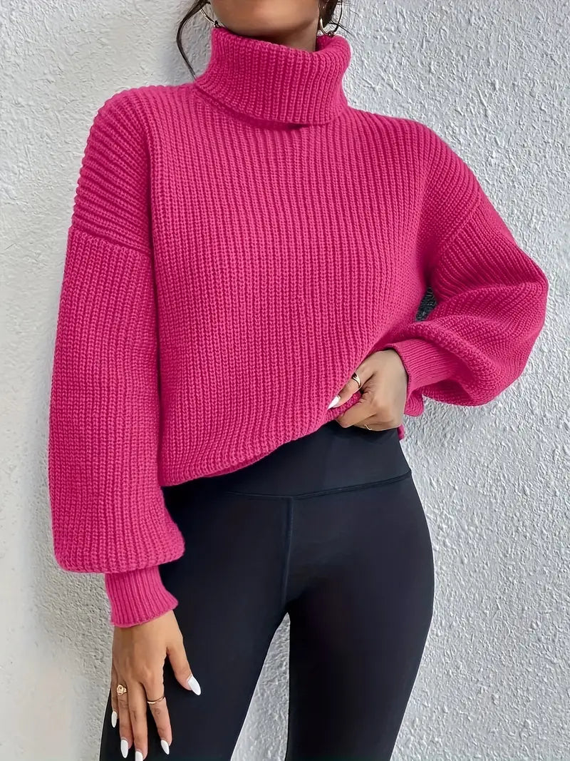 Samira – Schicker Pullover Mit Rollkragen Und Ärmeln
