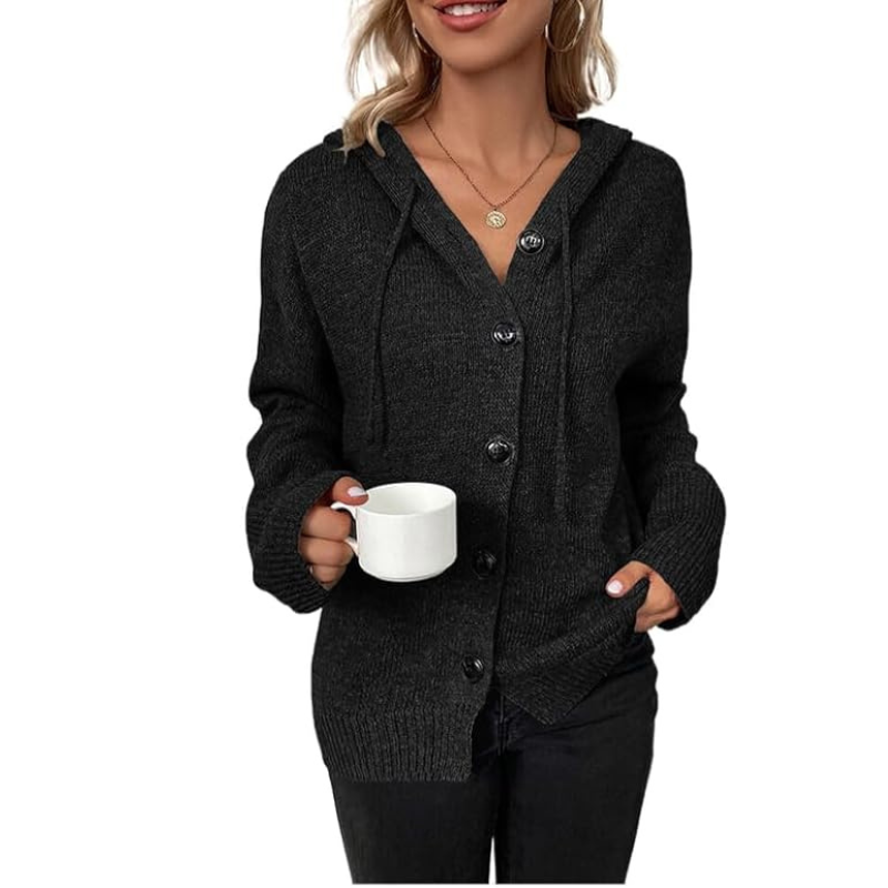 Leni – Warme Strickjacke mit Knöpfen für Damen