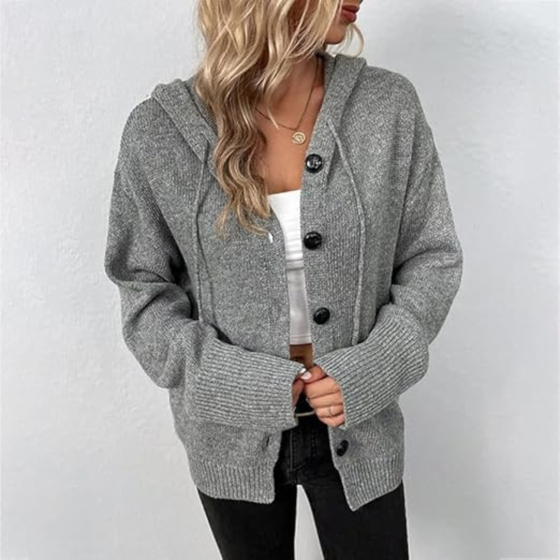 Leni – Warme Strickjacke mit Knöpfen für Damen