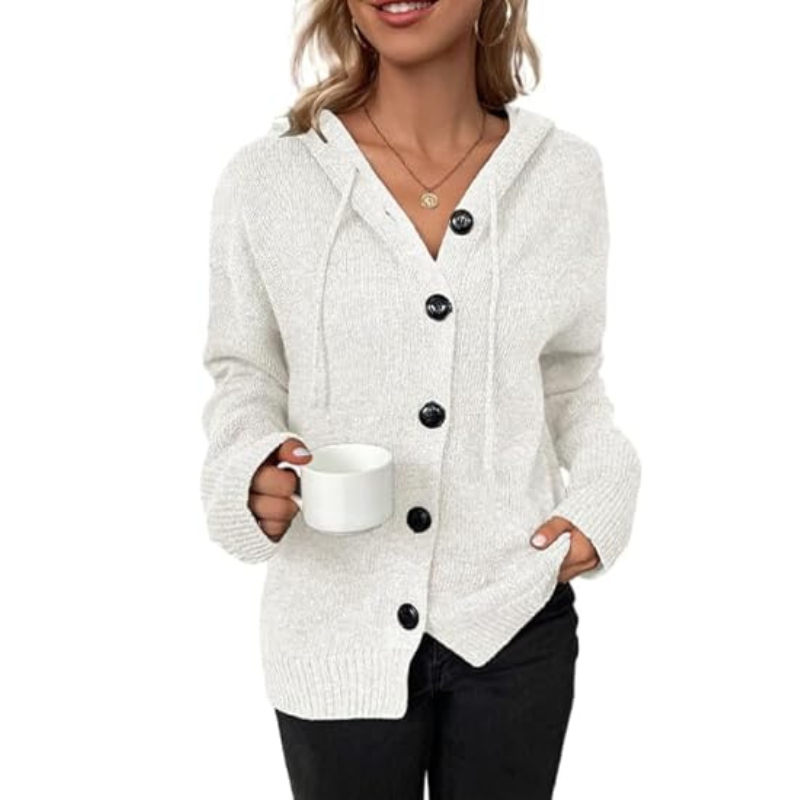Leni – Warme Strickjacke mit Knöpfen für Damen