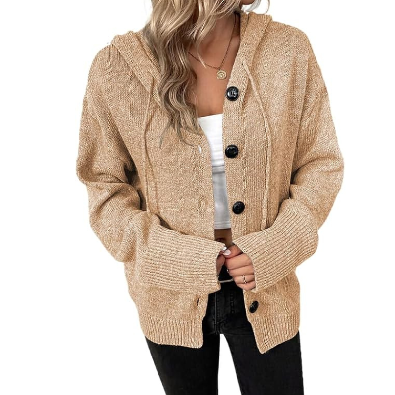 Leni – Warme Strickjacke mit Knöpfen für Damen