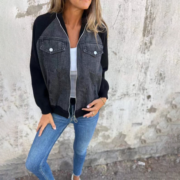 Anja - Denim-Reißverschlussjacke