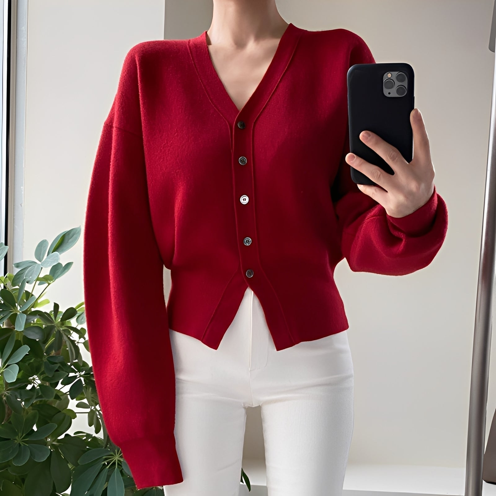 Felicitas - Klassischer leger gestrickter Cardigan Damen