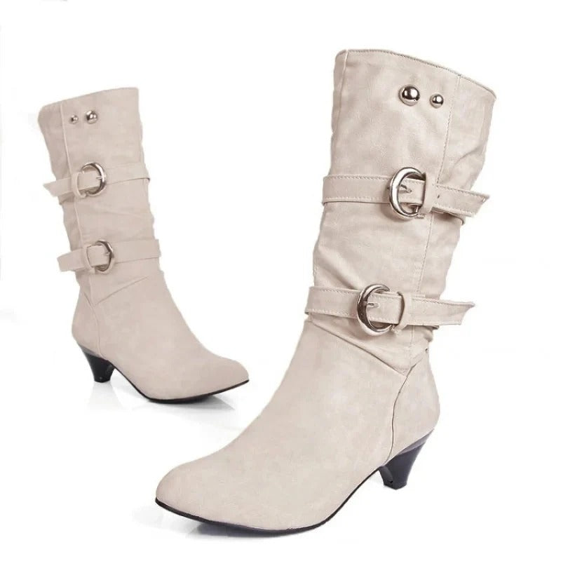 Mathilda - Neue Leder Heels Frauen Schuhe im Roman Style