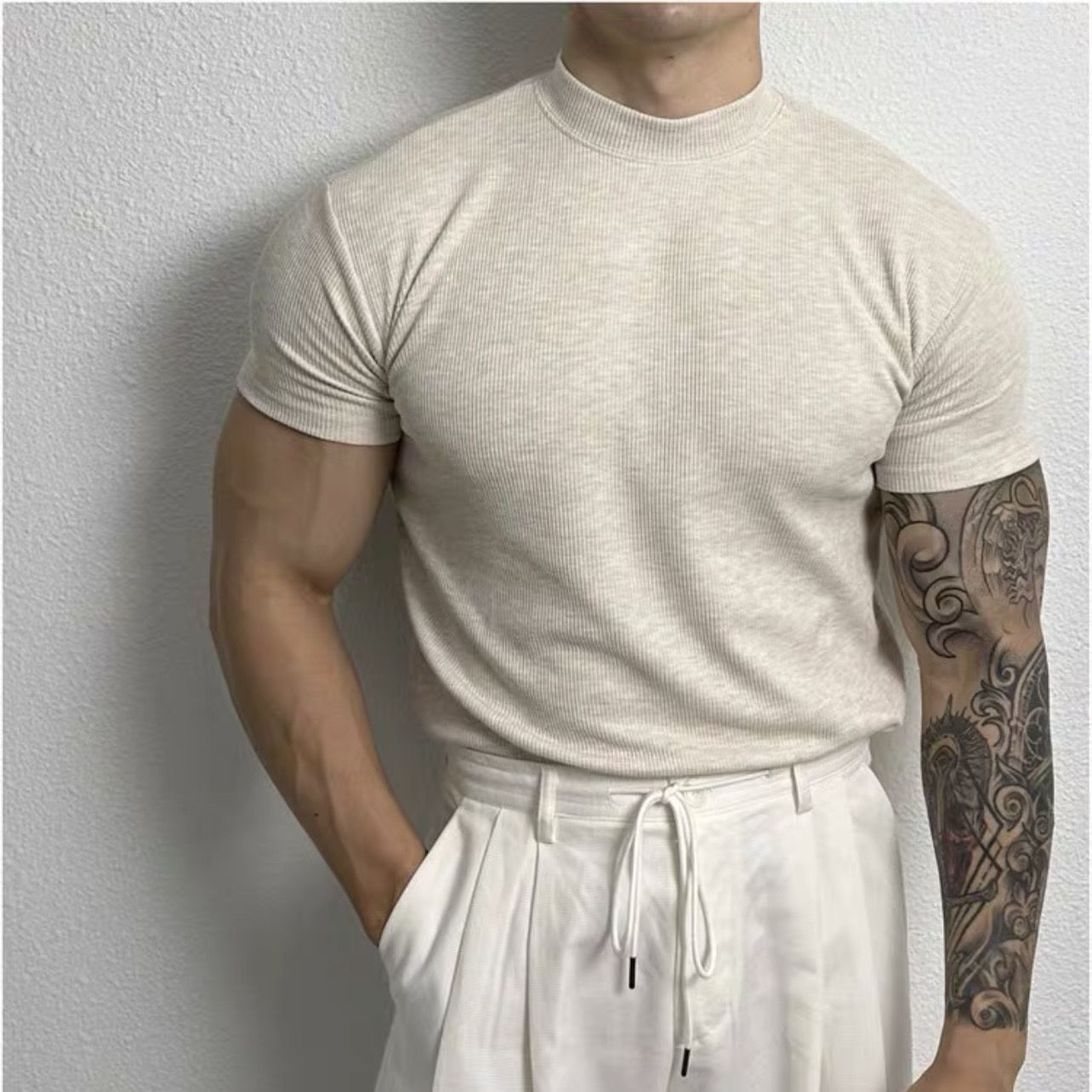 Gero – T-Shirt Herren Halbkragen Stretch Bequem Modern