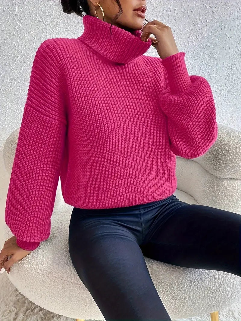 Samira – Schicker Pullover Mit Rollkragen Und Ärmeln