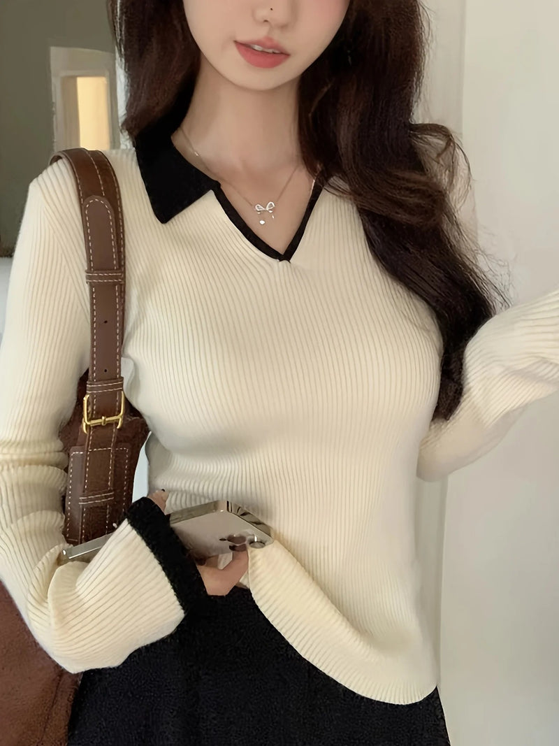 Arlla - Eleganter V-Ausschnitt Pullover