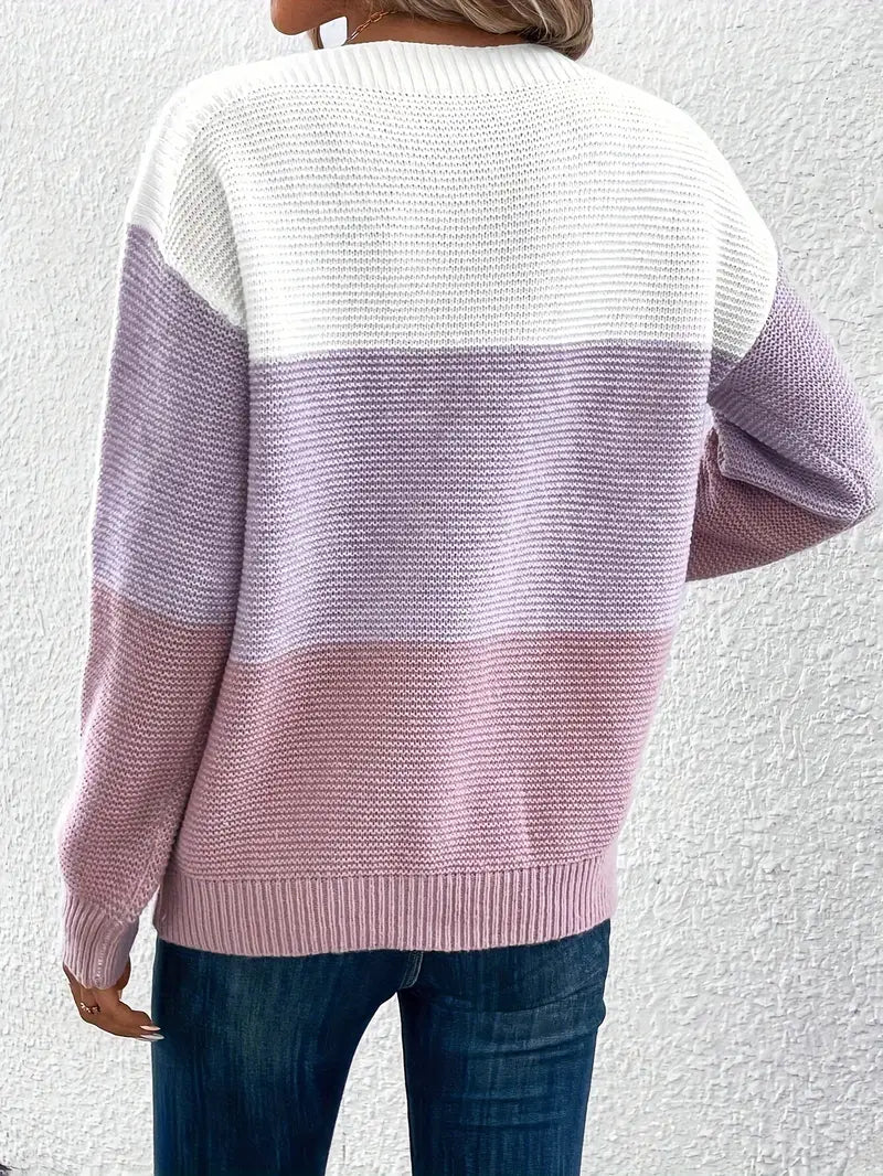 Stella – Pullover Mit Farbblock Und Rundhalsausschnitt