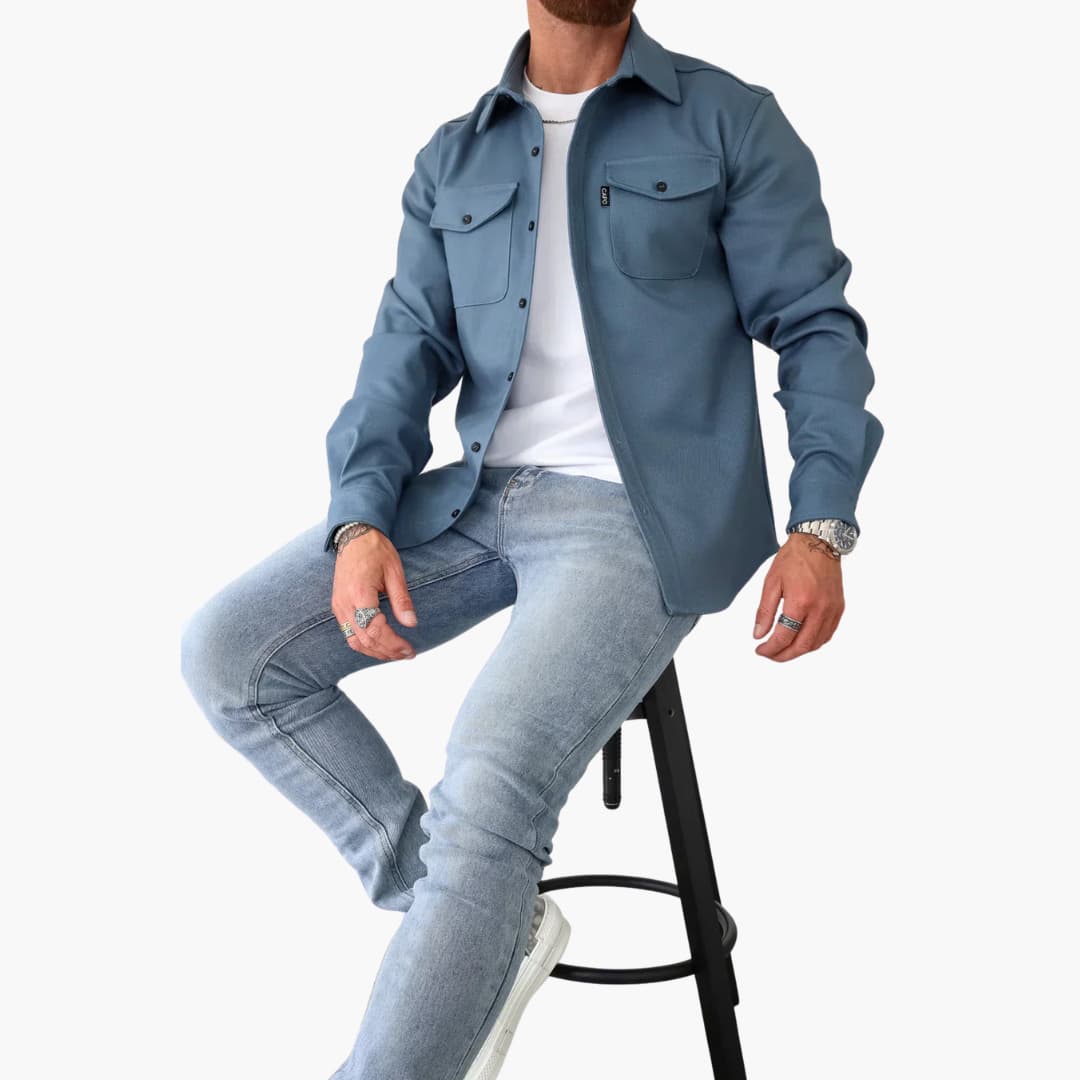 Luigi – Herren-Hemdjacke mit Knopfleiste