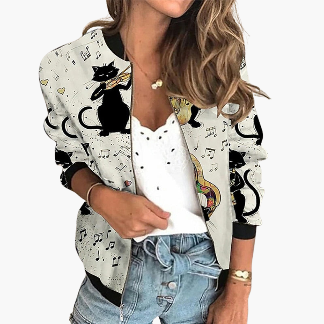 Meike – Stylische Damen-Bomberjacke mit Blumenmuster