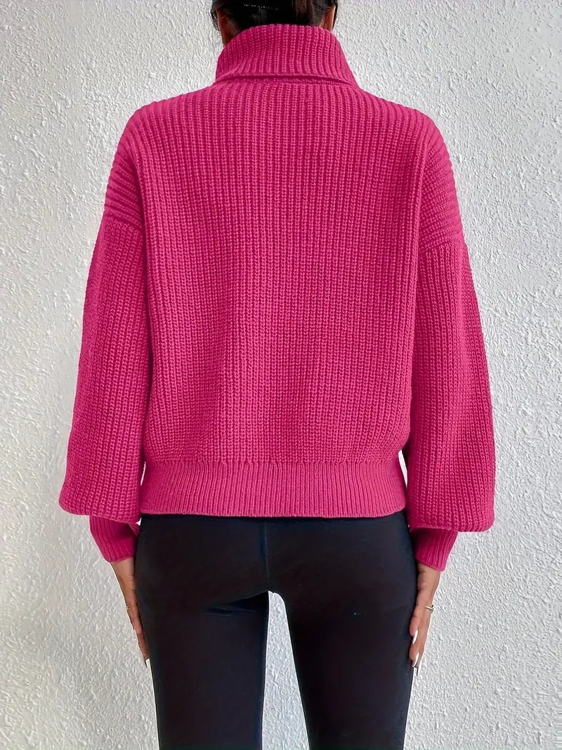 Samira – Schicker Pullover Mit Rollkragen Und Ärmeln
