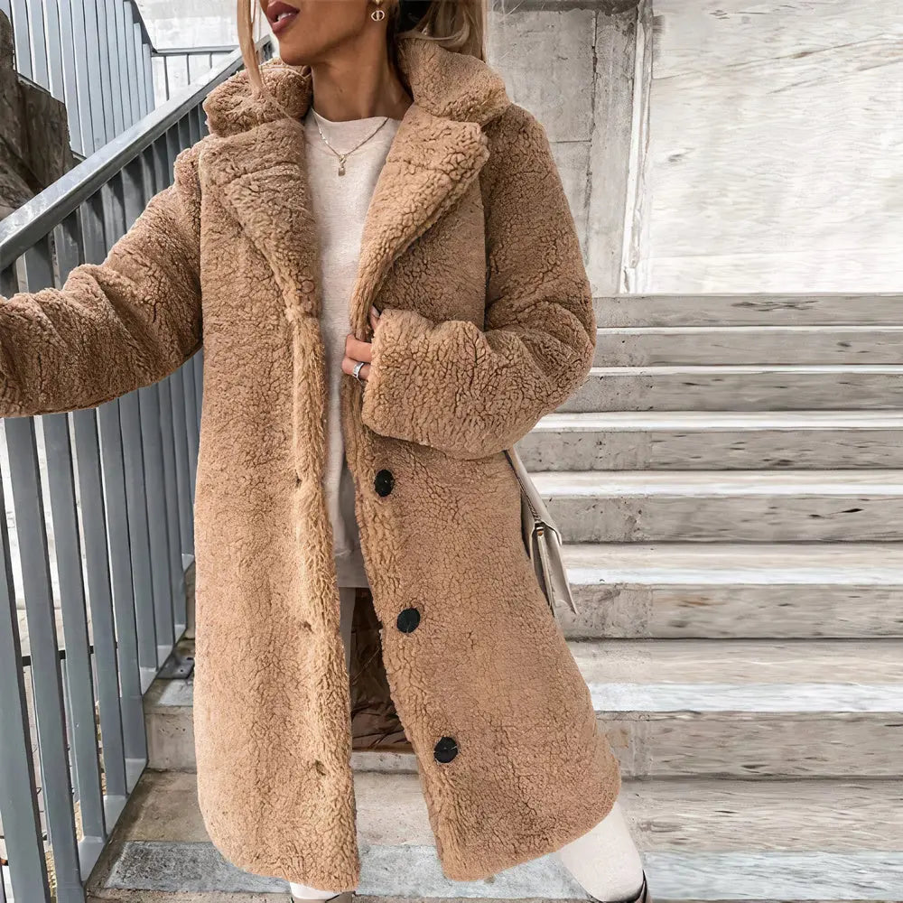 Rabia - Damen Winter Teddyfell Mantel Warm