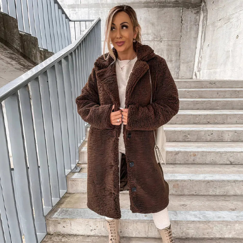Rabia - Damen Winter Teddyfell Mantel Warm