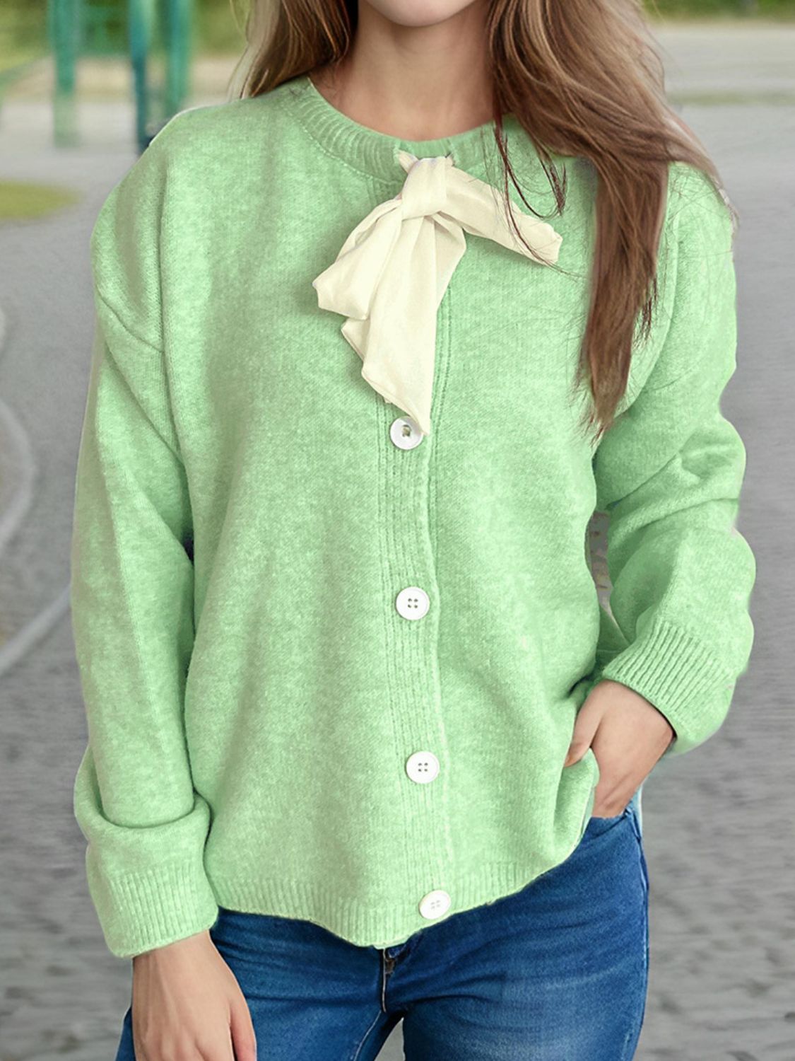 Valentina – Strick-Bluse mit passender Strickjacke