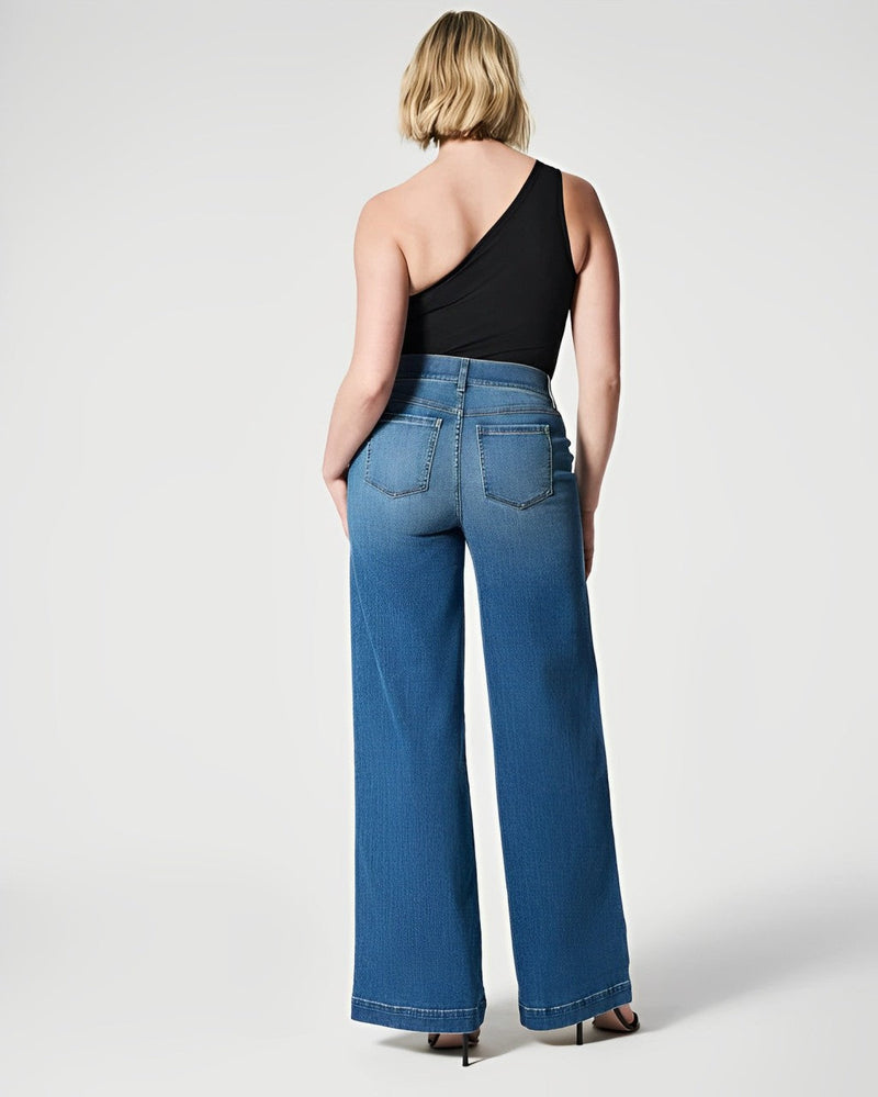 Elora - Hochtaillierte Elastische Straight-Jeans