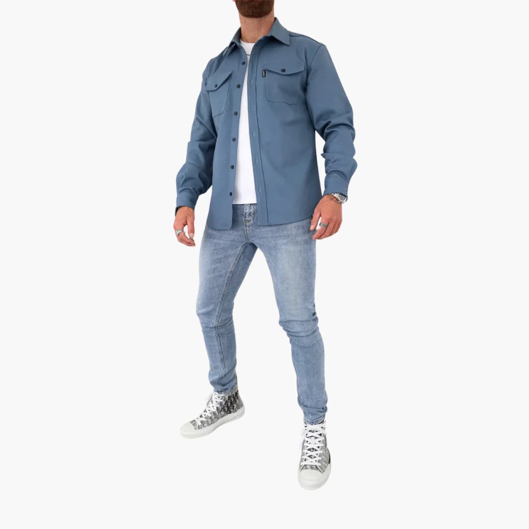 Luigi – Herren-Hemdjacke mit Knopfleiste