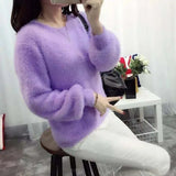 CollegeSweet - Mohair Soft Flushy Pullover