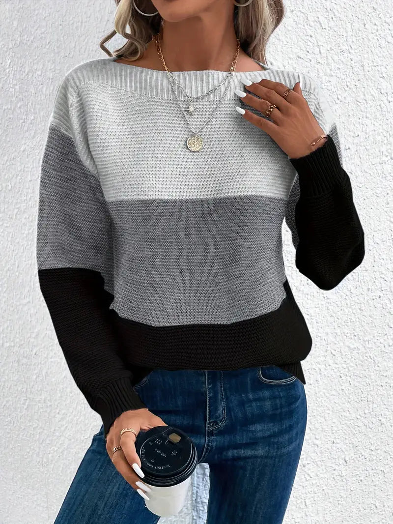 Stella – Pullover Mit Farbblock Und Rundhalsausschnitt