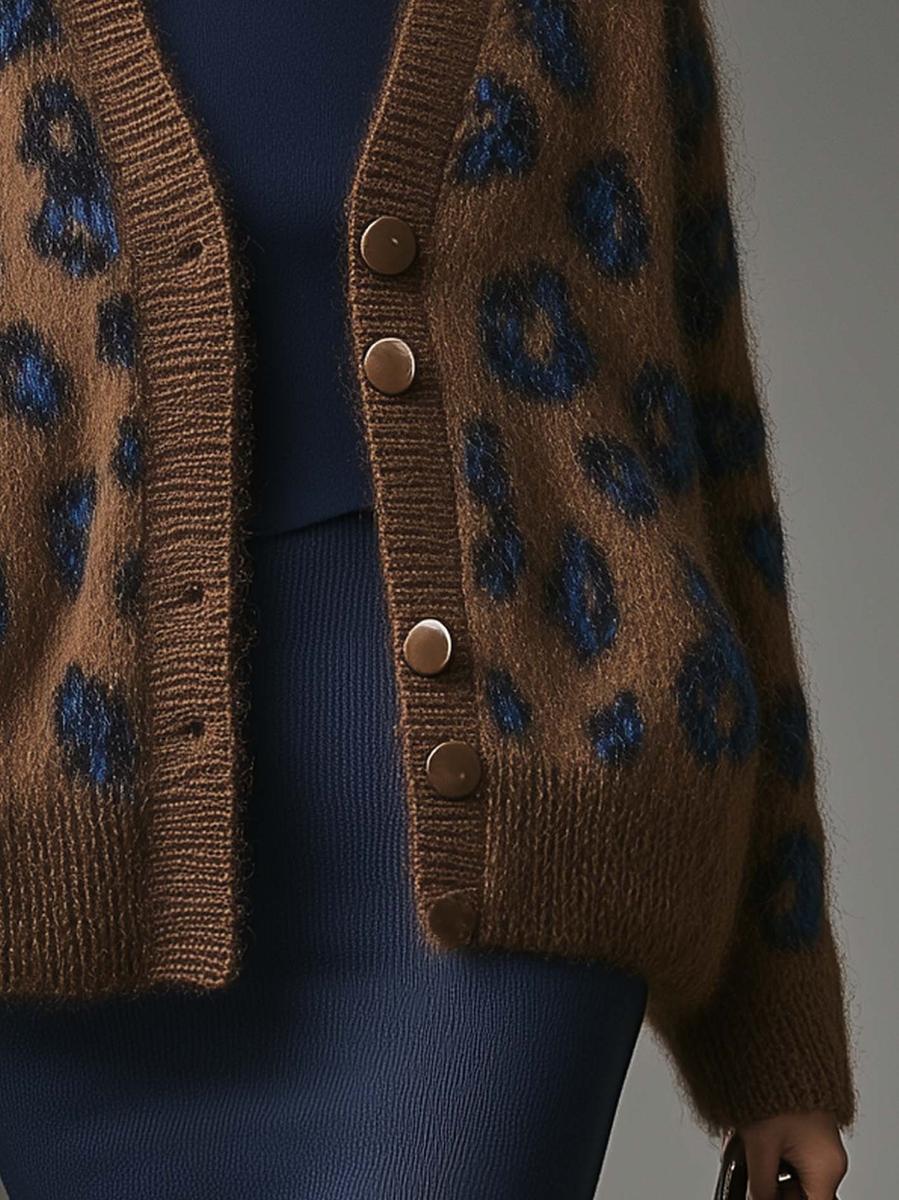 Fanny - Brauner Leopard Cardigan für Damen