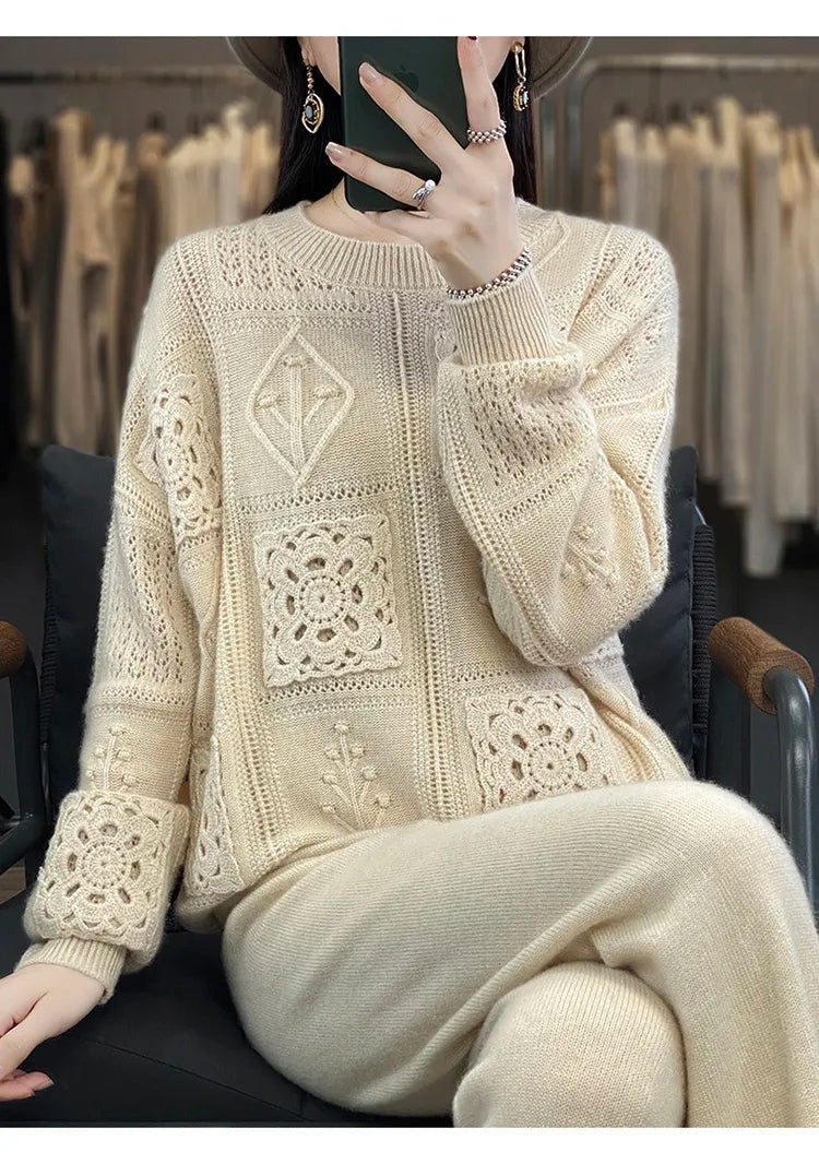 Freya - Klassische Eleganz mit Kaschmir Pullover für Damen