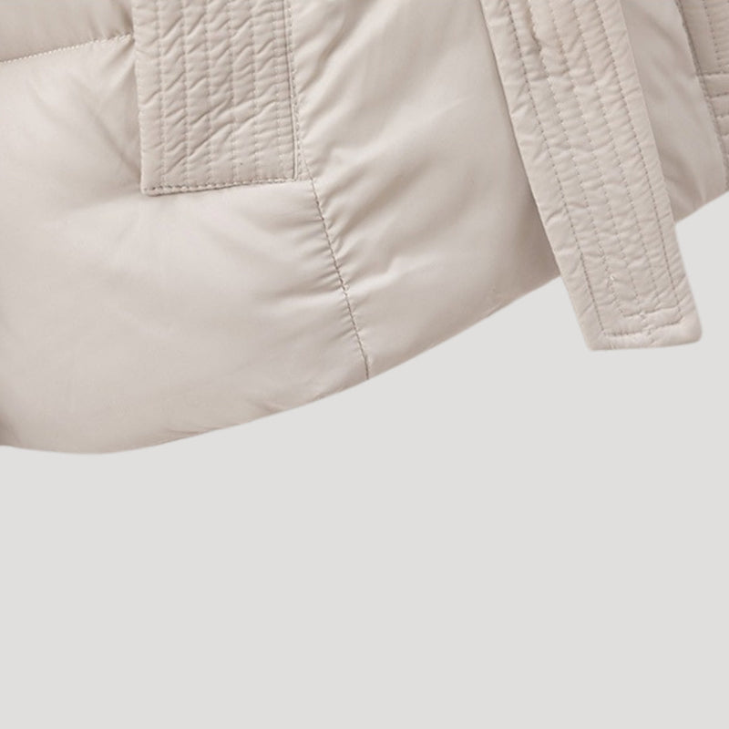 Helene – Gefütterte Jacke mit Bindegürtel und Kapuze für Damen