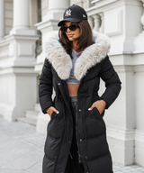 Bianna - Elegante Lange Jacke mit Pelz