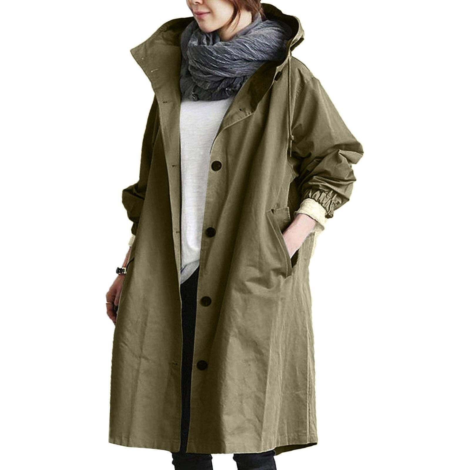 Pauline – Lange, wasserdichte Regenjacke für Damen
