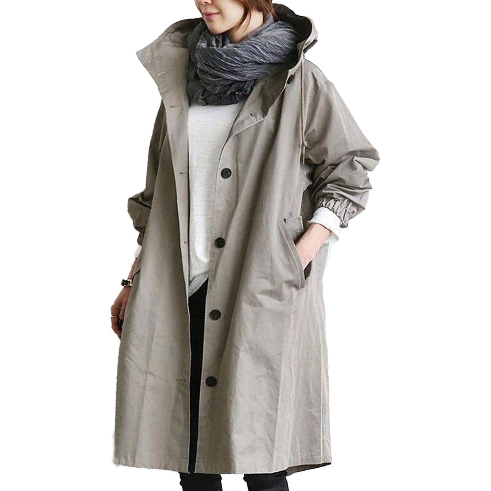Pauline – Lange, wasserdichte Regenjacke für Damen