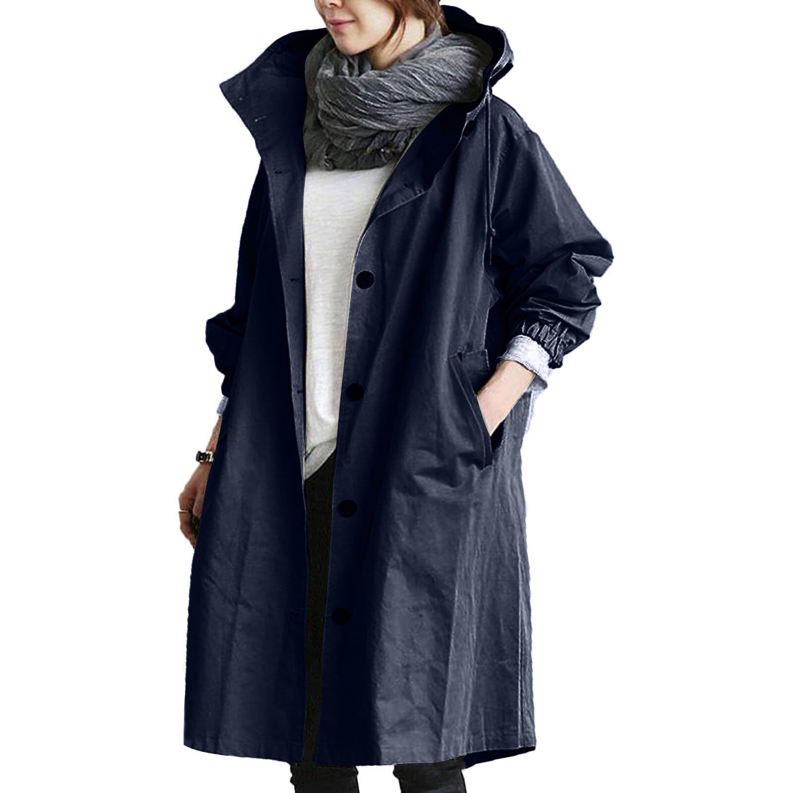 Pauline – Lange, wasserdichte Regenjacke für Damen