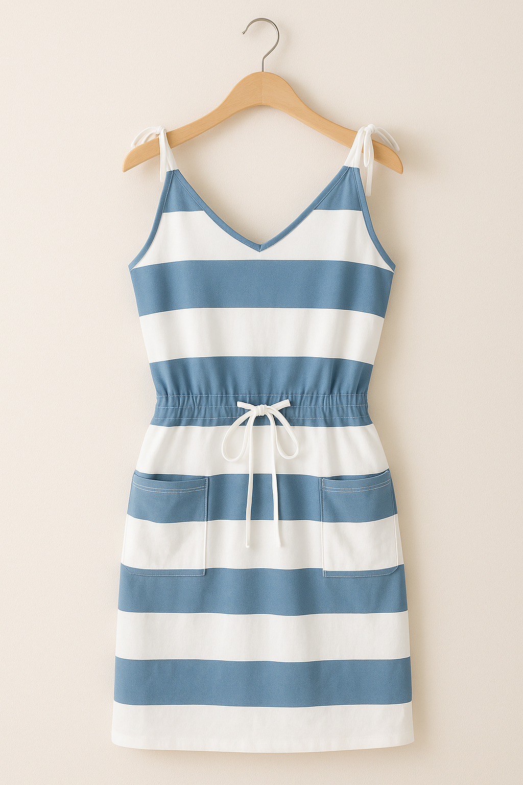 Aida – Gestreiftes Minikleid mit Trägern und Schleifen 10