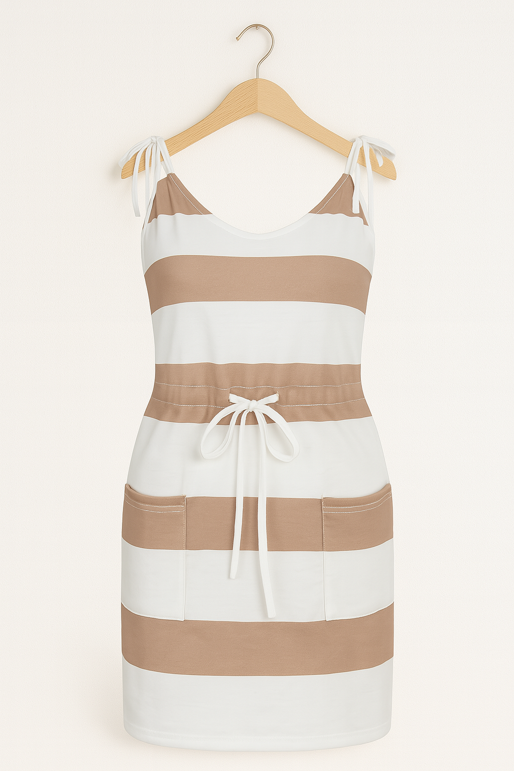 Aida – Gestreiftes Minikleid mit Trägern und Schleifen 2