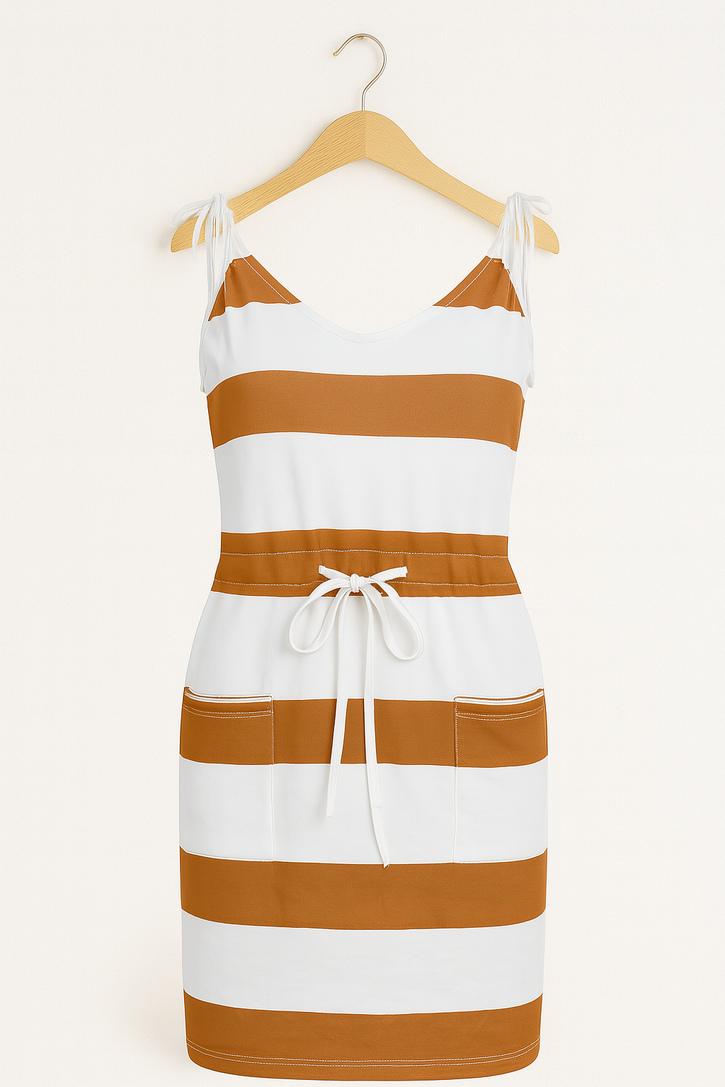 Aida – Gestreiftes Minikleid mit Trägern und Schleifen 4