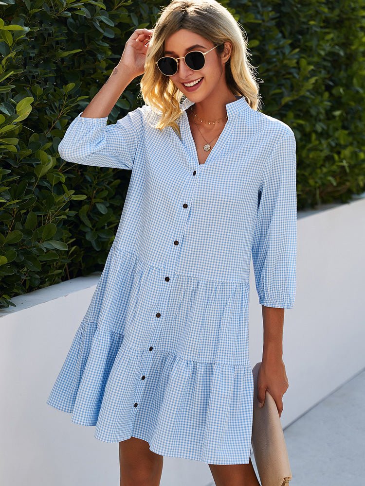 Aimée – Kariertes, fließendes Kleid 1