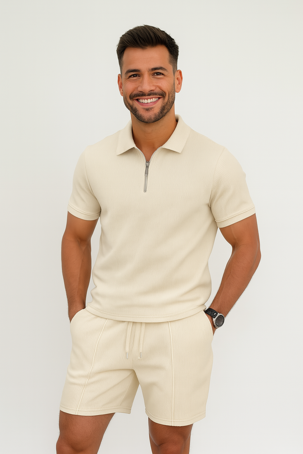 Alaric - Strukturierter Polo-Shorts Set 1