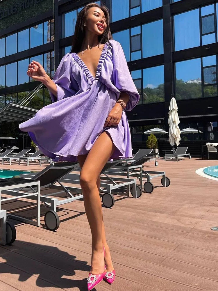 Alina – Boho-Minikleid mit langen Ärmeln und V-Ausschnitt 6
