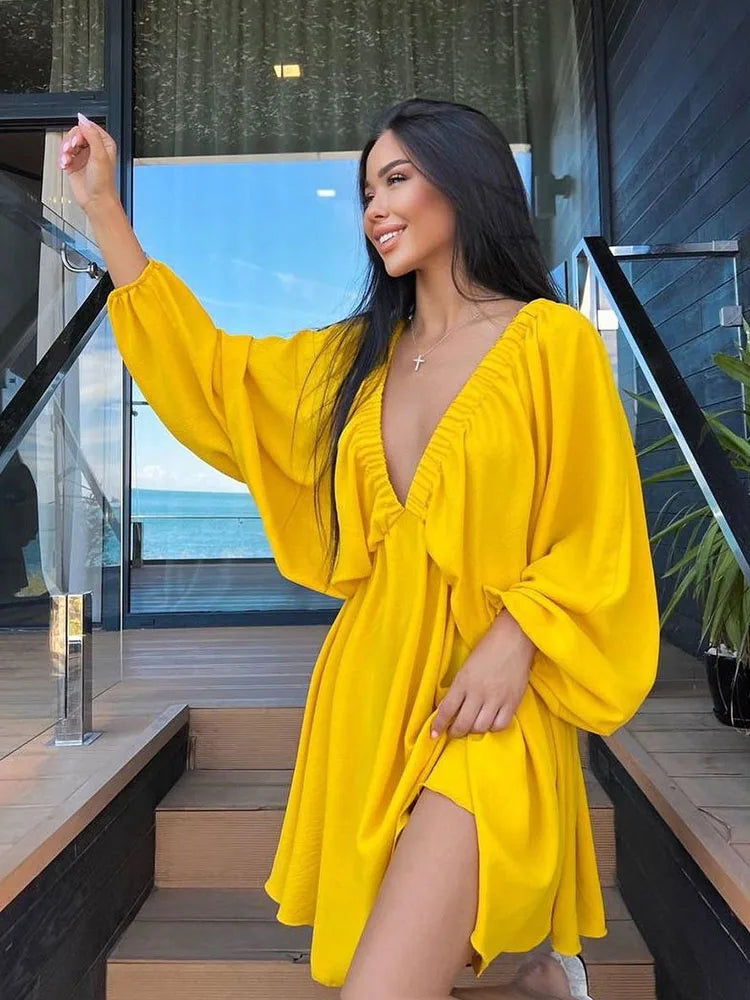 Alina – Boho-Minikleid mit langen Ärmeln und V-Ausschnitt 8